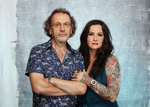 Brian Boyd and University alumna, photographer Fiona Pardington.