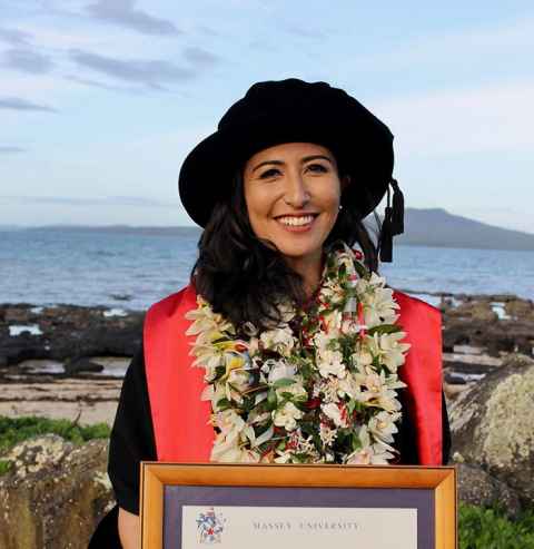 Dr Analosa Veukiso-Ulugia, in academic regalia.
