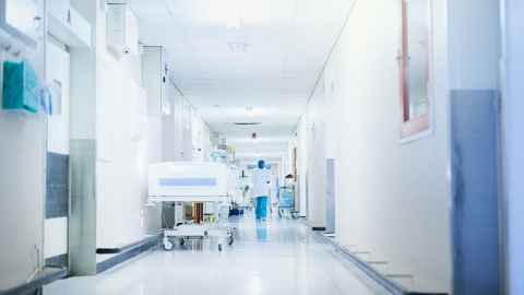 A hospital corridor.