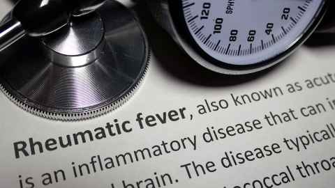 The top of an information sheet on rheumatic fever and medical equipment.