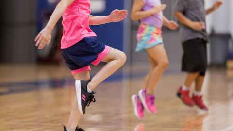 Children doing PE.