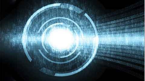 Light and binary code.