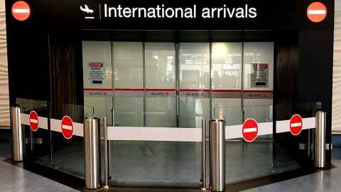 International arrivals gates at an airport.