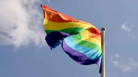 A Rainbow flag.