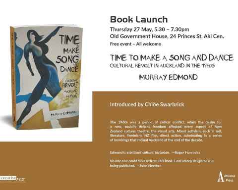 A flyer for the book launch.