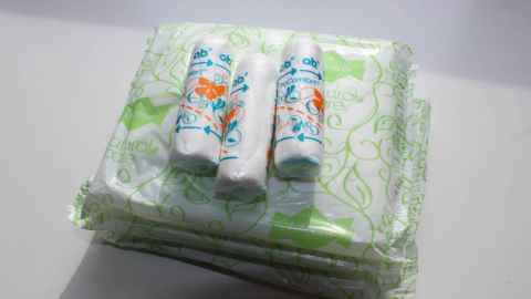 Tampons and sanitary pads.