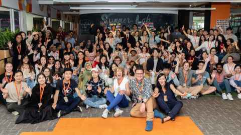 A large group of people in Unleash Space.