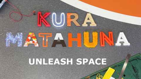 'Kura matahuna: Unleash Space' in colourful lettering.