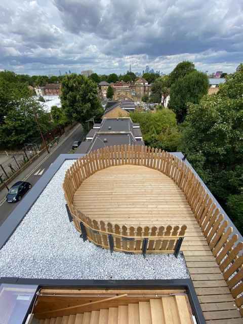 The rooftop 'pa' terrace. 