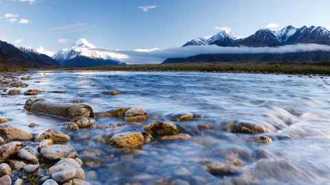 A clear mountain lake.