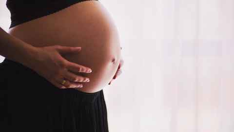 A pregnant woman's belly.