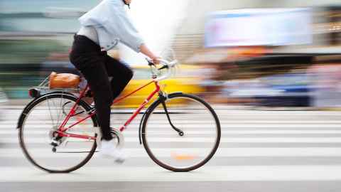 Cyclist on road