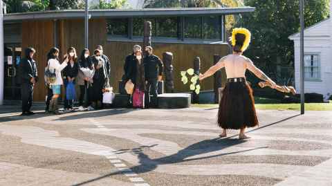 Judy McFall-McCaffery's farewell, Judy and guests traditional Cook Island Turou led by Liam Kokau’a 