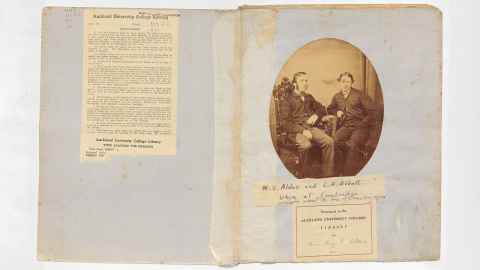 First opening: Amy Aldis’ scrapbook on William Steadman Aldis.