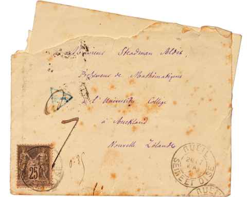 An envelope and letter to William Aldis from a French academic.