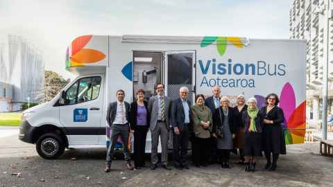 Veeran Morar, Chancellor Cecilia Tarrant, Professor Steven Dakin, Professor John Fraser, Dame Cindy Kiro, Peter and Rae Fehl, Barbara Blake, Professor Dawn Freshwater and Adina Giurgiu