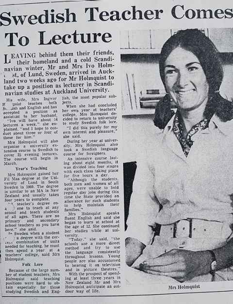 An article with the headline 'Swedish teacher comes to lecture'.