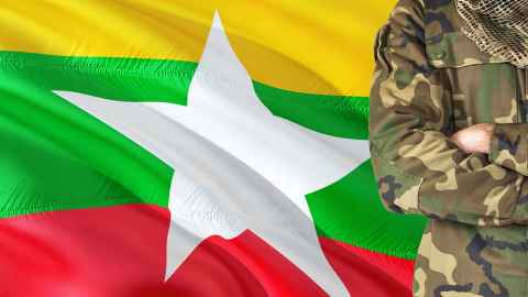 myanmar flag.