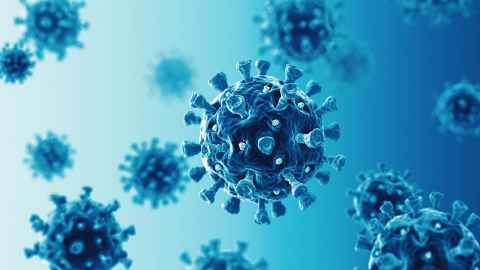 Magnified virus microbes.