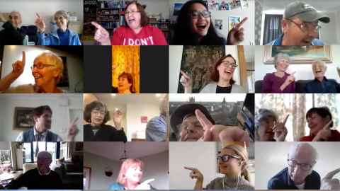 Members of the CeleBRation Choir met on Zoom during lockdowns.