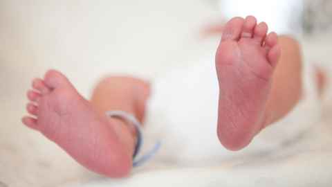 A close-up of a baby's feet.