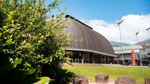 The University of Auckland's Fale Pasifika, a meeting house for all Pacific cultures that live in Aotearoa.
