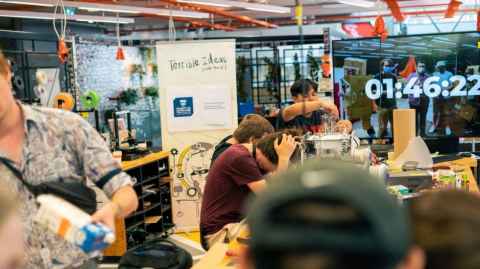 People at work in the University's maker space.