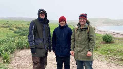Professor Thegn Ladefoged, Professor Simon Holdaway and Dr Matiu Prebble on Enderby.