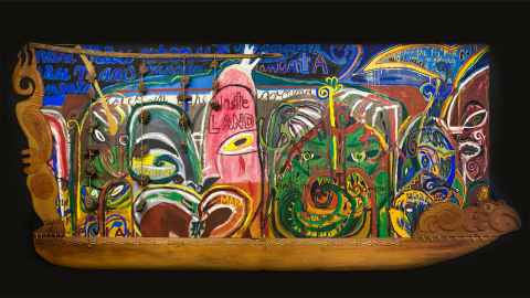 Emily Karaka’s 1994 art work 'Maumau Whenua Tangata, Waste Land Waste Man'