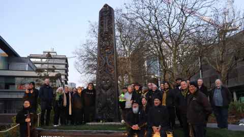 He Taumata Rau was unveiled during a dawn ceremony, attended by Ngāti Whātua Ōrākei, Vice-Chancellor Dawn Freshwater, and the office of the Pro Vice-Chancellor Māori