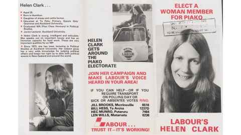Election brochure for Helen Clark