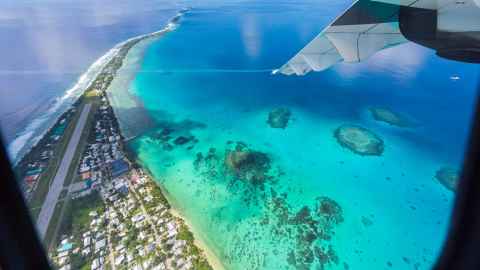 Aerial view of Funafuti atoll, Tuvalu
