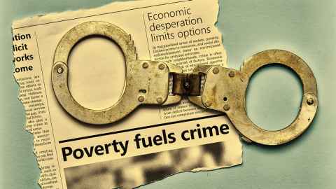 Newspaper clipping of link between poverty and crime