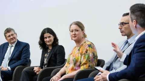 Cyber panel, from left, Lynch, Fong, McEwen and Russello