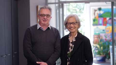 Associate Professor David Newcombe and Pam Armstrong.