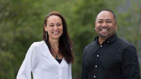 Cranwell Medal winners Dr Natalie Netzler and Chris Puli'uvea