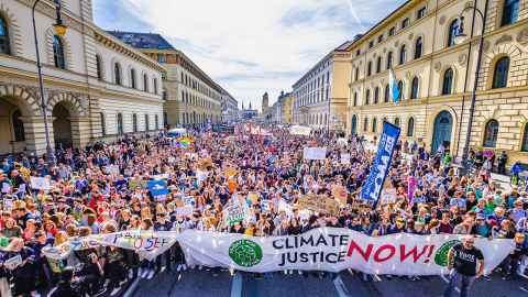 An image of the Fridays For Future: 30,000 protesters unite against climate policy in Munich, on 20 September 2019.