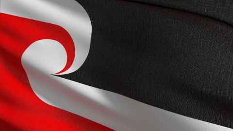 The Tino Rangatiratanga flag, also known as the national Māori flag.
