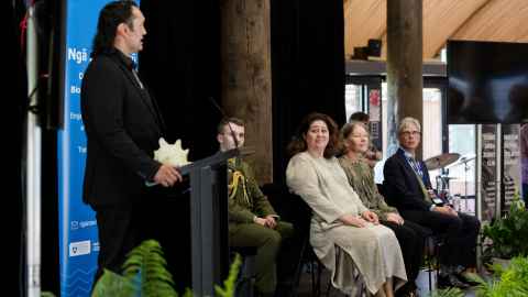 Kairataki Michael Steedman at the launch of Ngā Ara Whetū