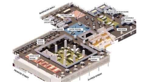 General Library Level M floor plan.