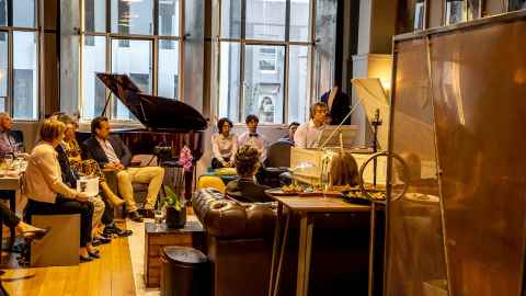 Music students perform at a salon-style recital