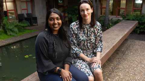 PhD student Kyrah Thumbadoo (left) and  Dr Emma Scotter