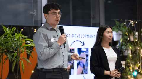 Smartbell co-founder Matthew Welcome and Katrina Chan