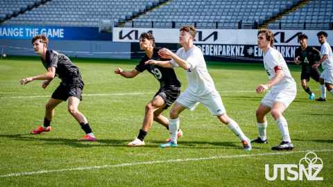 Connor Turton far right, in action against AUT.
