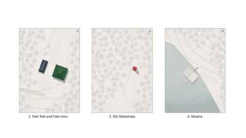 Locations of the three structures