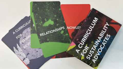 The cards created to help develop sustainability advocates.