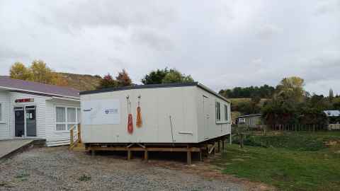 The lab, housed in a prefab, was donated by Downer NZ.