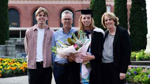 Bree with her brother Matthew and parents Graeme and Maree.