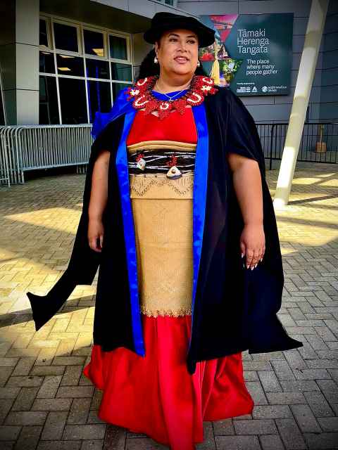 Image of Dr Penni Wolfgramm in doctoral garments