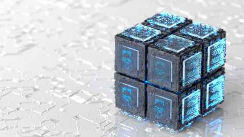 conceptual image of cube representing quantum theory